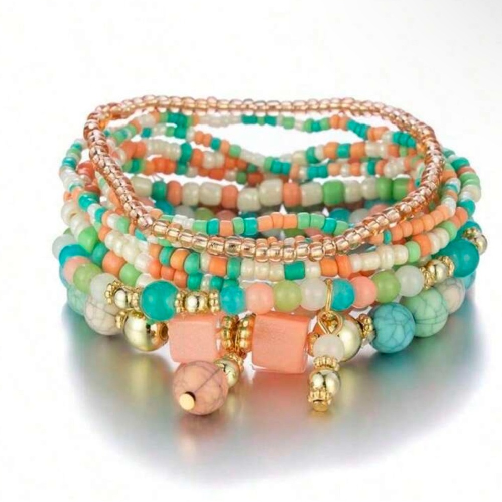 Multicolor Beaded Bracelet Set - Picture 4 of 4